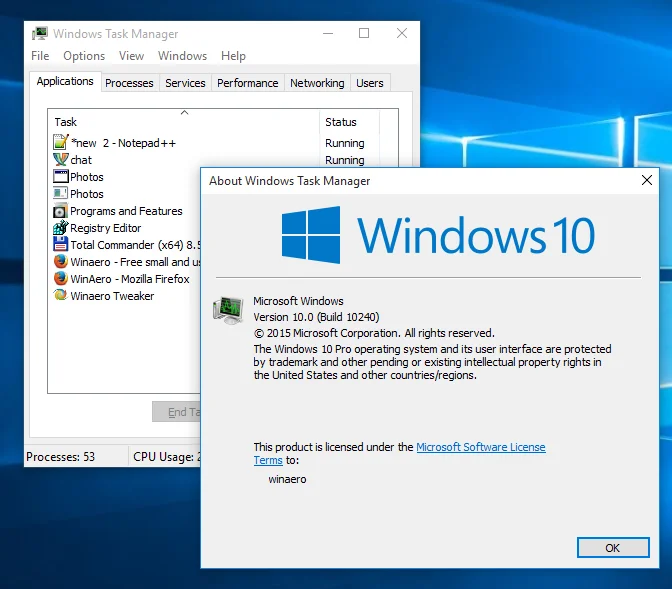 Win7 任务管理器(Task Manager)运行画面
